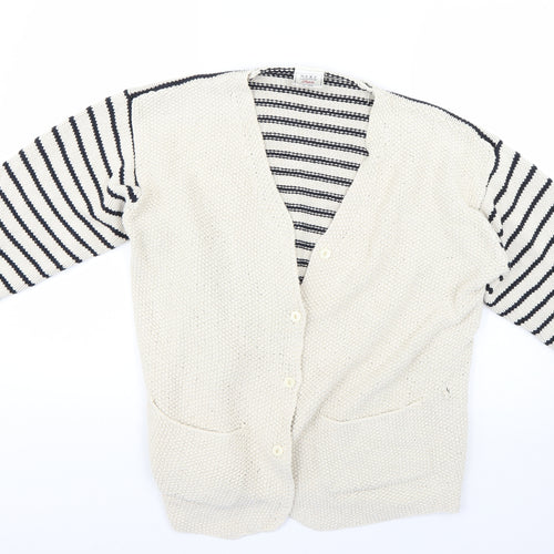 NEXT Womens Beige Striped  Cardigan Jumper Size L
