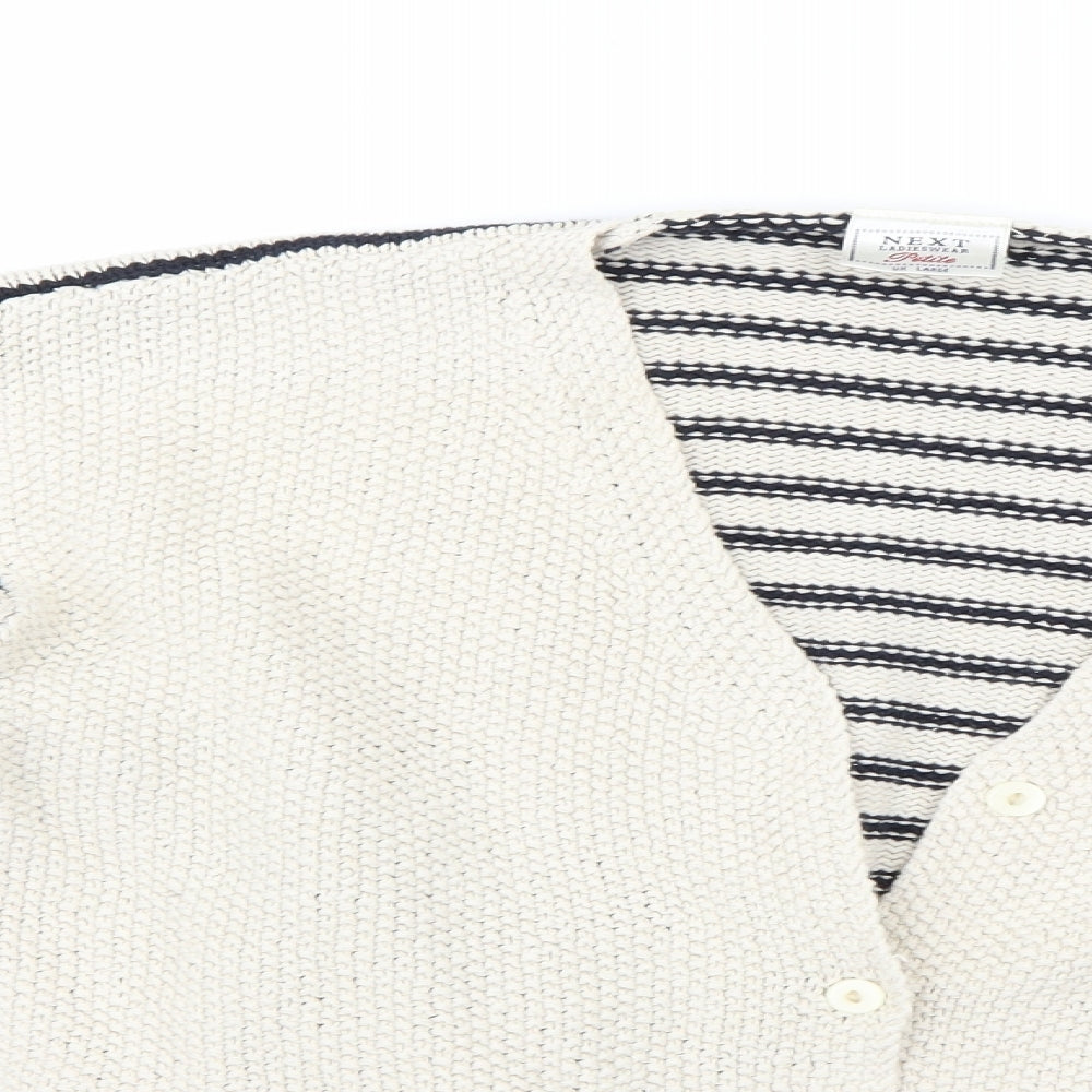 NEXT Womens Beige Striped  Cardigan Jumper Size L