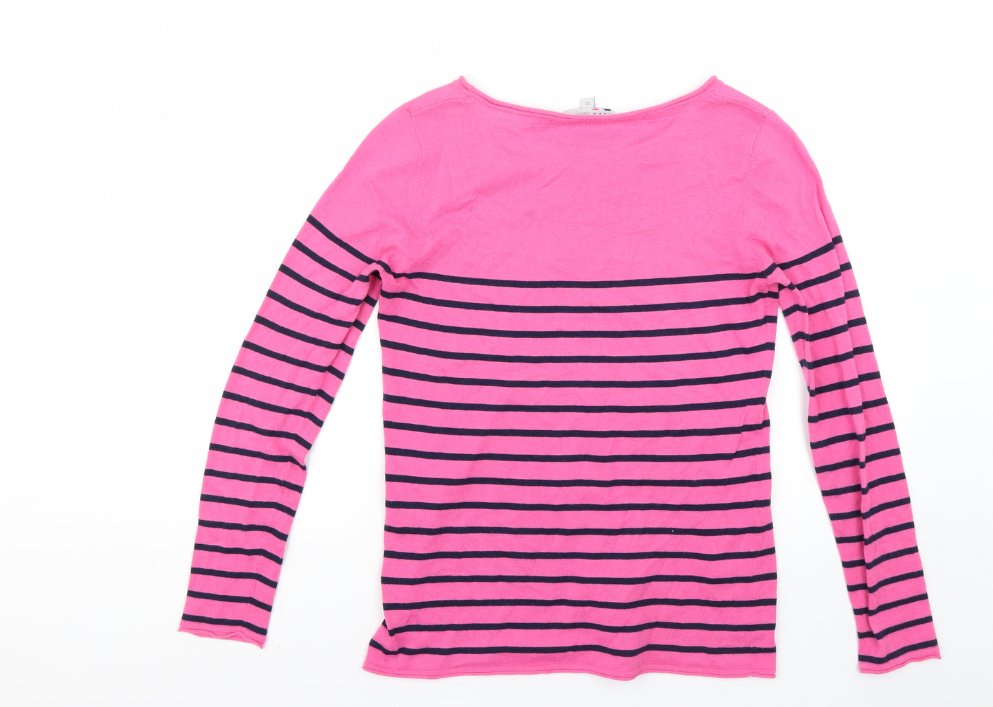 Crew Clothing Womens Pink Striped  Pullover Jumper Size 10