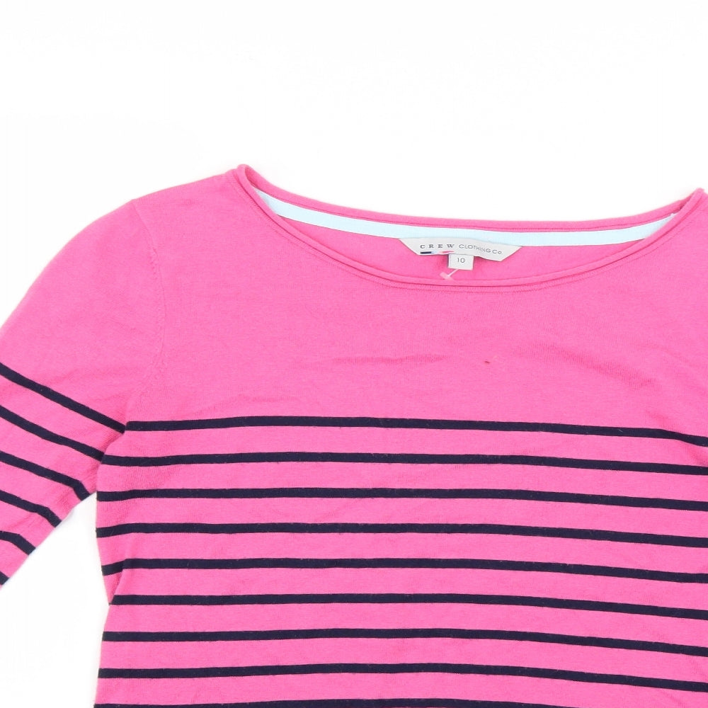 Crew Clothing Womens Pink Striped  Pullover Jumper Size 10