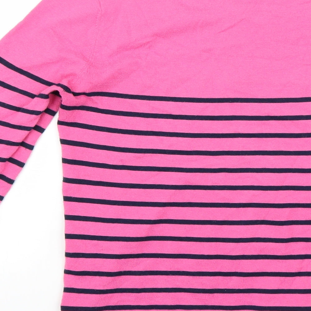 Crew Clothing Womens Pink Striped  Pullover Jumper Size 10