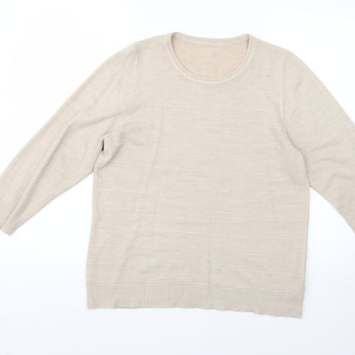 Marks and Spencer Womens Beige   Pullover Jumper Size 14