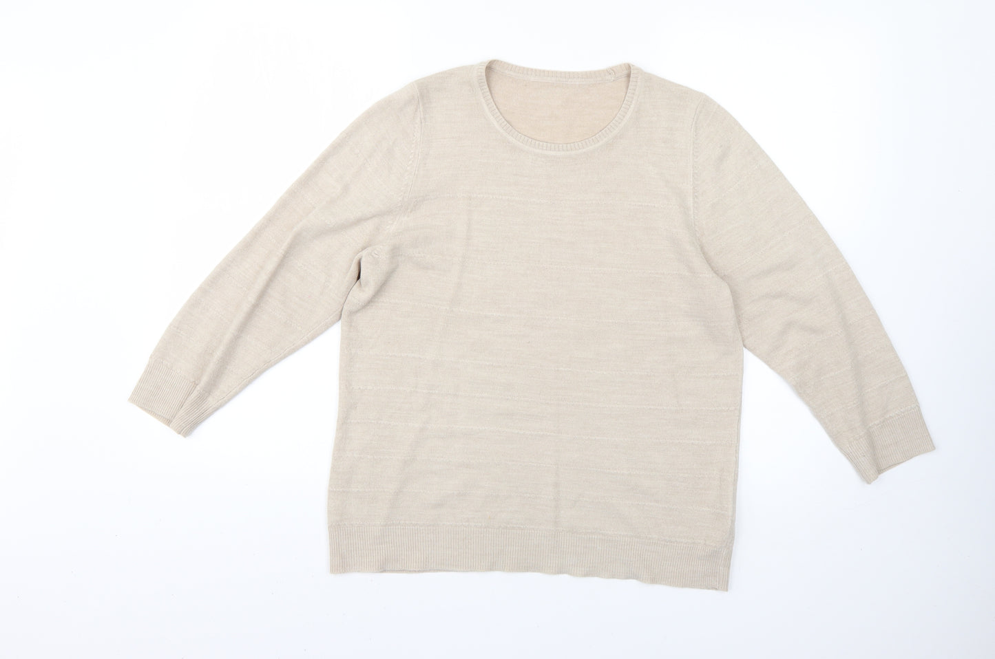 Marks and Spencer Womens Beige   Pullover Jumper Size 14