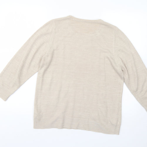 Marks and Spencer Womens Beige   Pullover Jumper Size 14