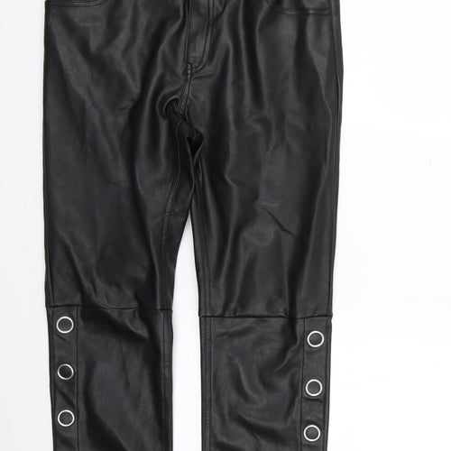 H&M Womens Black   Trousers  Size 12 L25 in