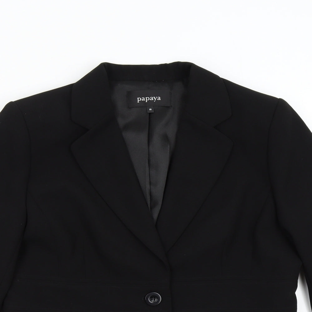 Papaya Womens Black   Jacket Suit Jacket Size 16