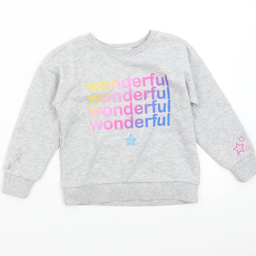 Primark Girls Grey   Pullover Sweatshirt Size 6-7 Years  - Wonderful