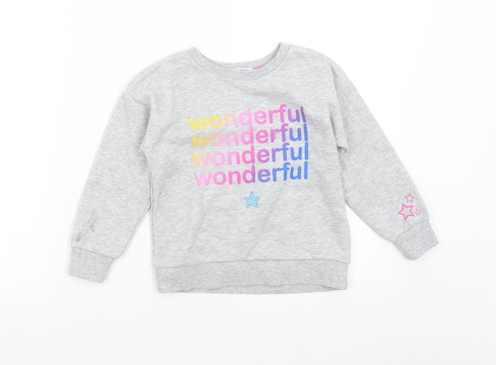 Primark Girls Grey   Pullover Sweatshirt Size 6-7 Years  - Wonderful