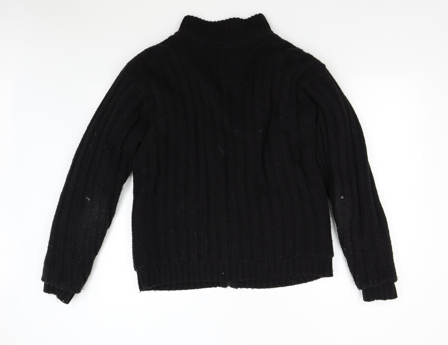 Hutson Harbour Mens Black  Knit Jacket Coatigan Size L