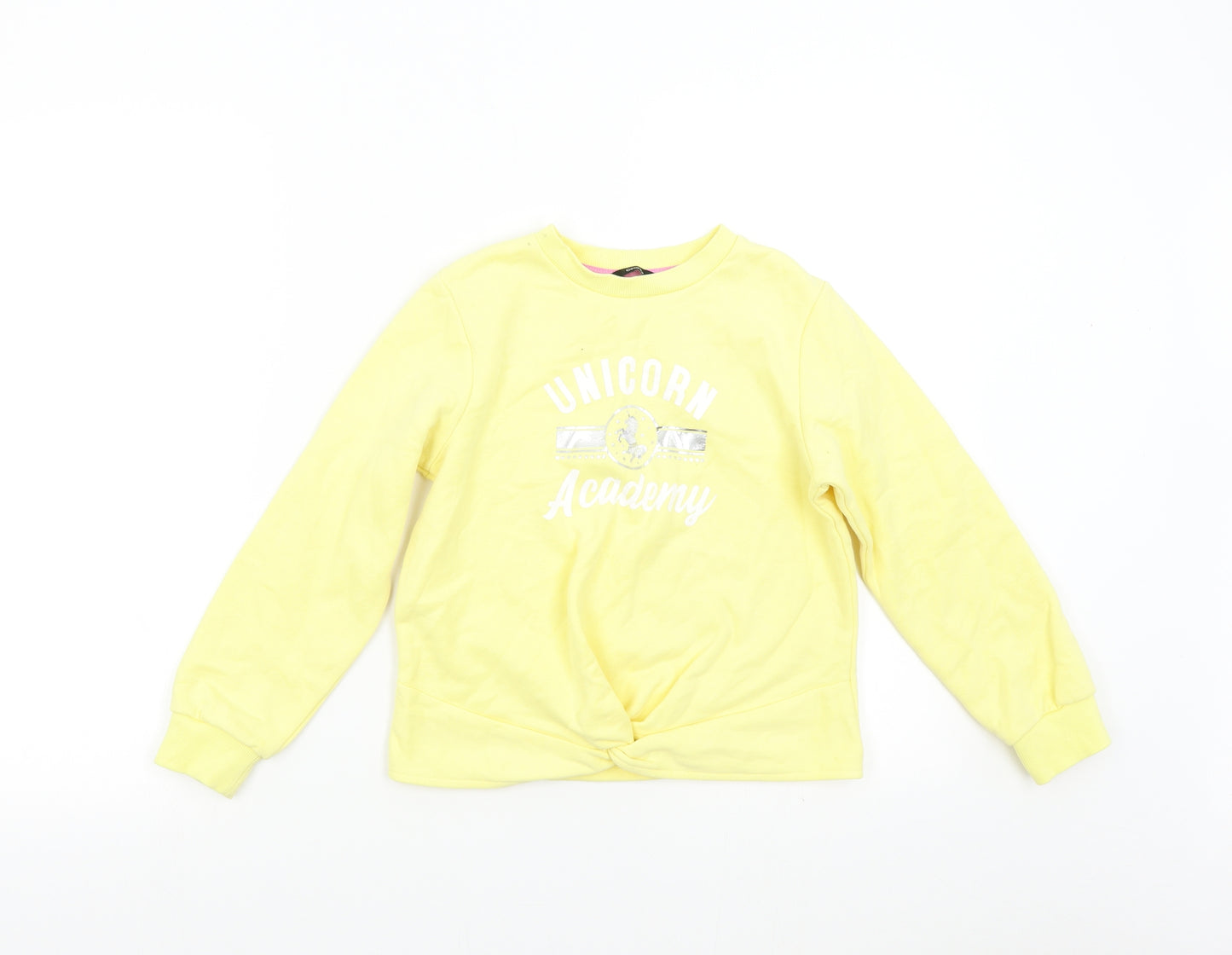 George Girls Yellow   Pullover Sweatshirt Size 8-9 Years  - Unicorn