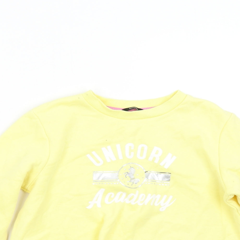 George Girls Yellow   Pullover Sweatshirt Size 8-9 Years  - Unicorn