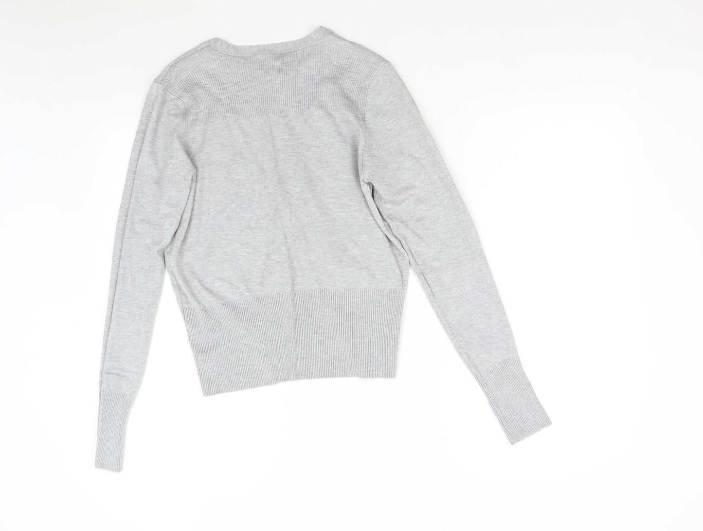 New Look Womens Grey  Knit Cardigan Jumper Size 14