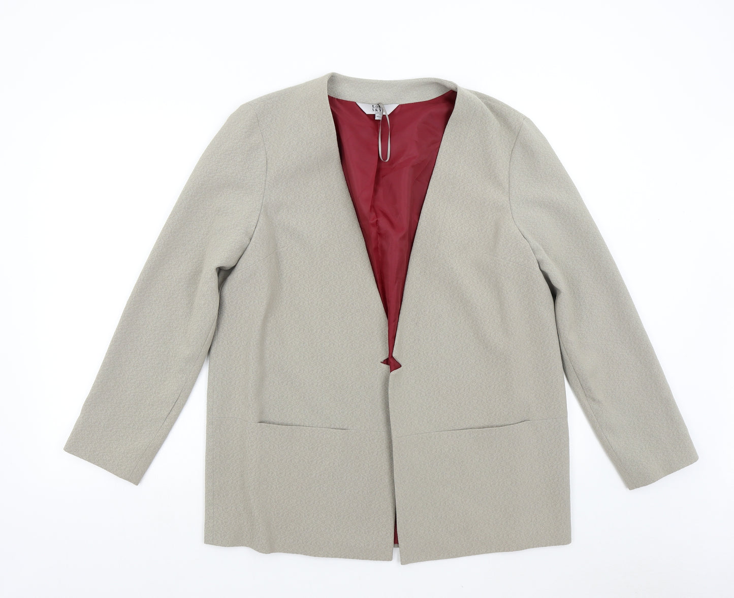 Lola Skye Womens Beige   Jacket Blazer Size 16