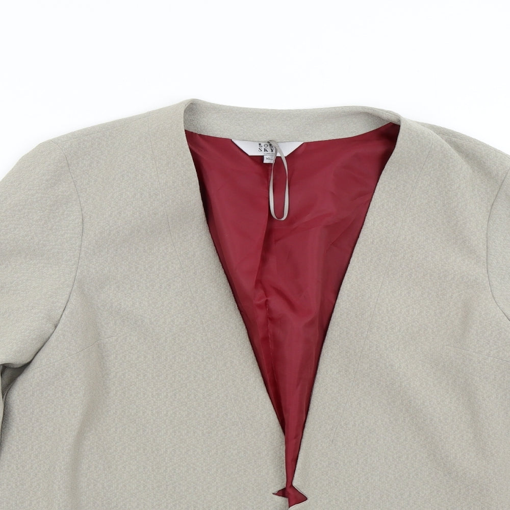 Lola Skye Womens Beige   Jacket Blazer Size 16
