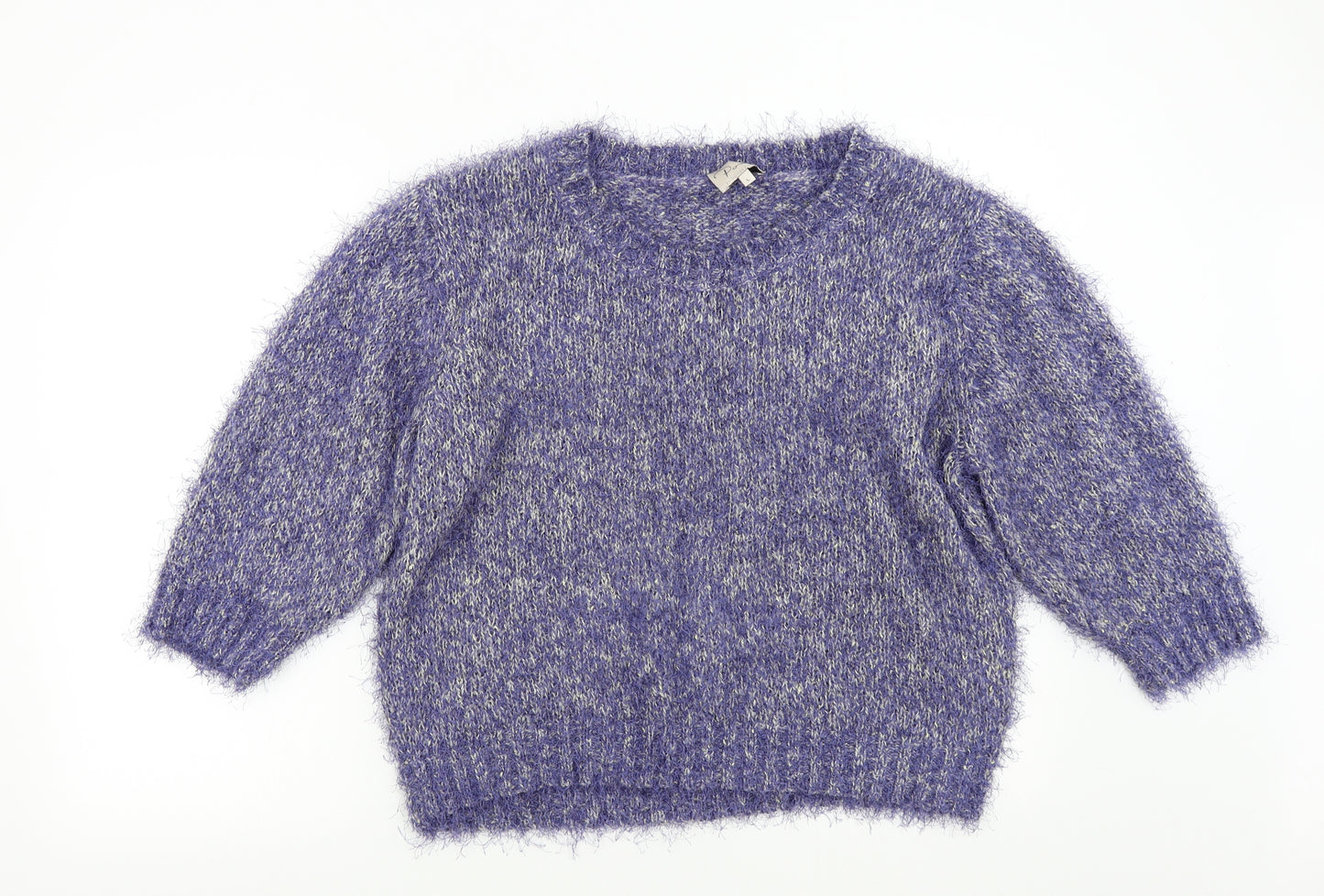 Poem Womens Blue  Knit Pullover Jumper Size L