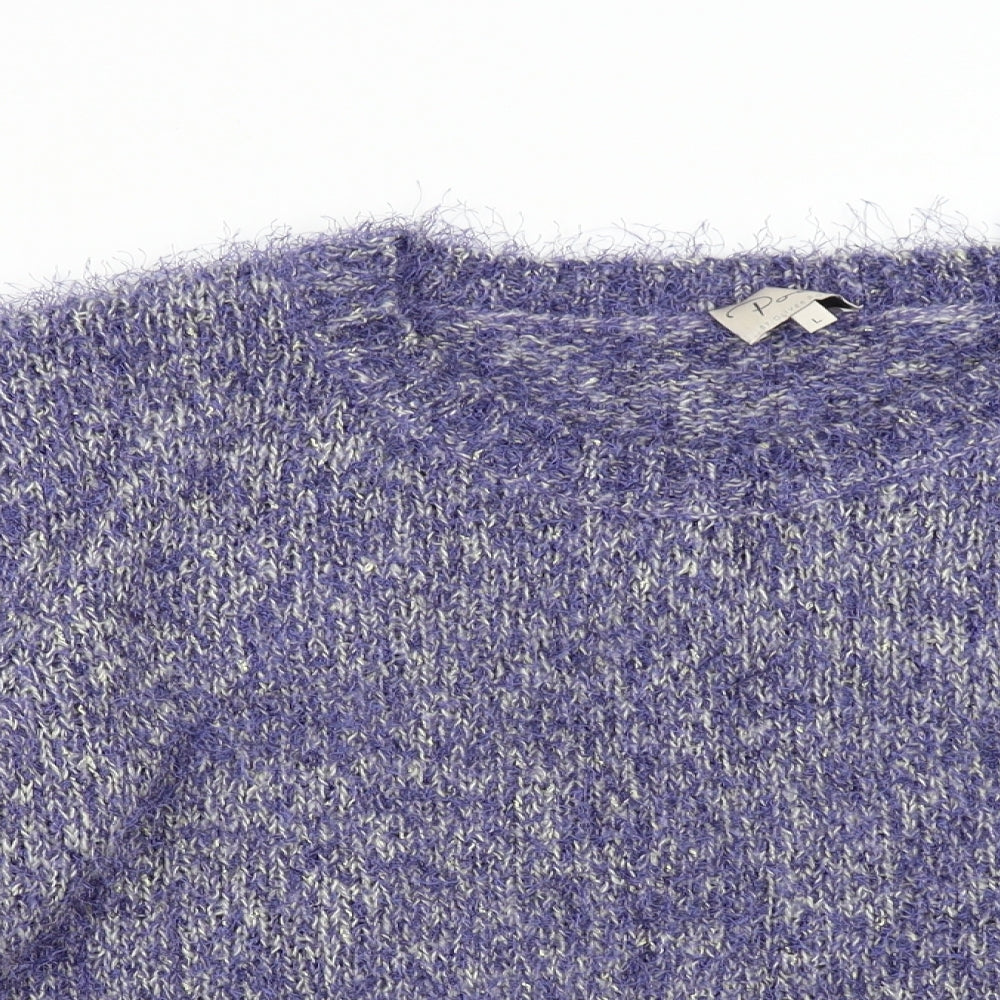 Poem Womens Blue  Knit Pullover Jumper Size L