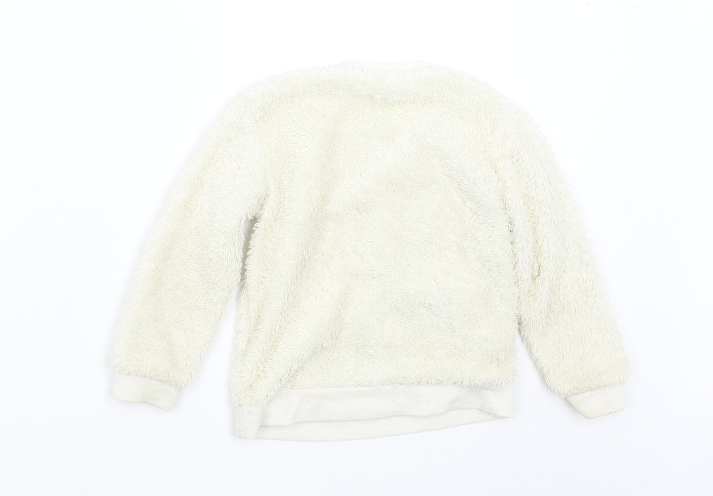 TU Girls Beige  Fleece Pullover Jumper Size 4 Years  - Llama