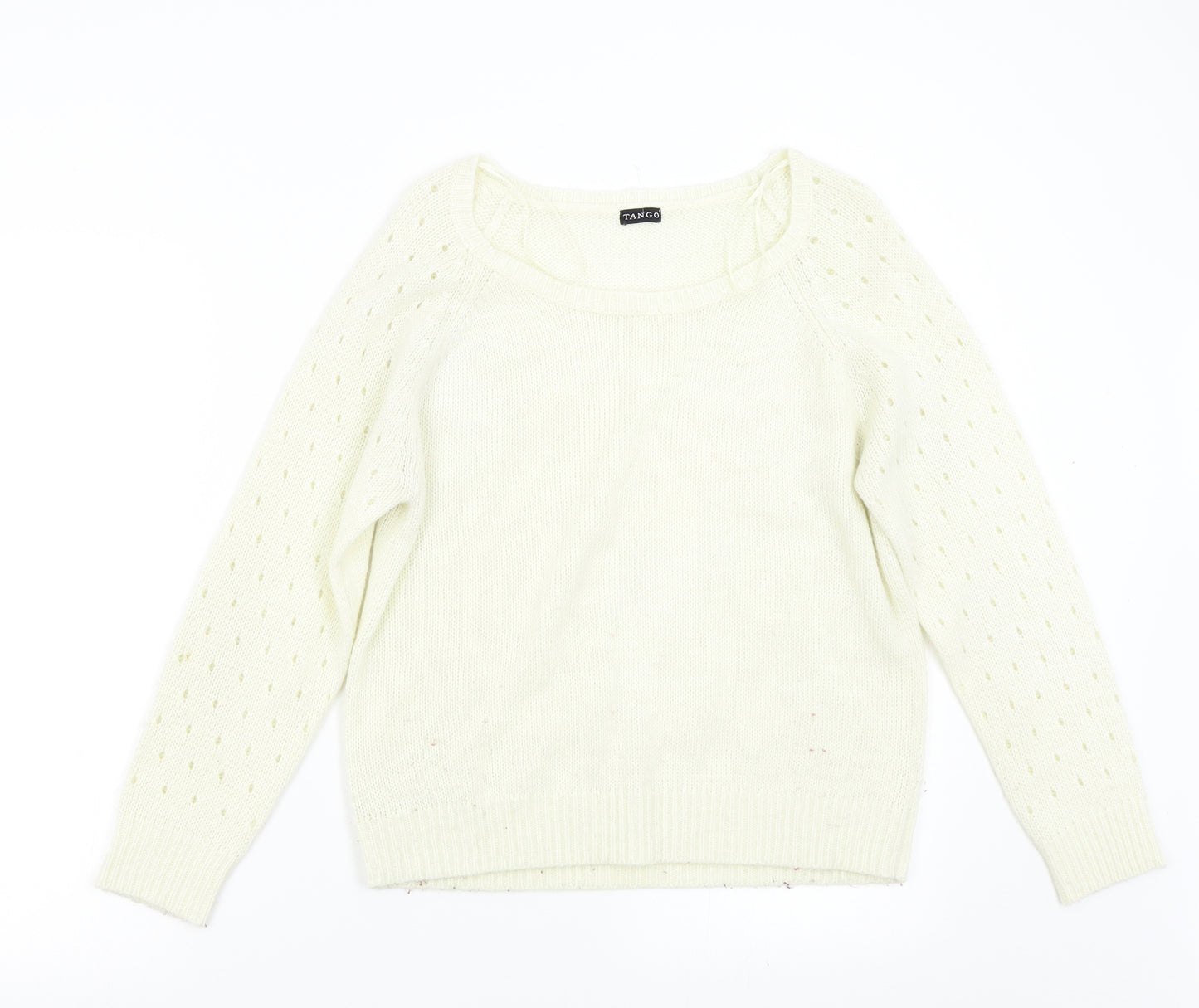 Tango Womens Ivory  Knit Pullover Jumper Size M