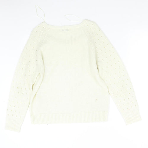 Tango Womens Ivory  Knit Pullover Jumper Size M