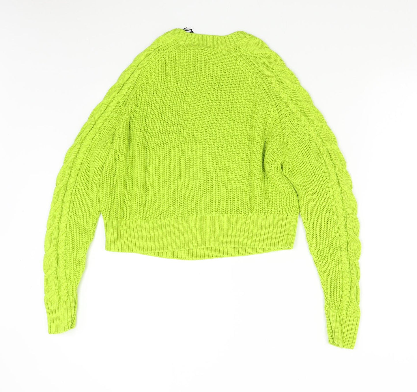 H&M Womens Green Argyle/Diamond Knit Pullover Jumper Size XS
