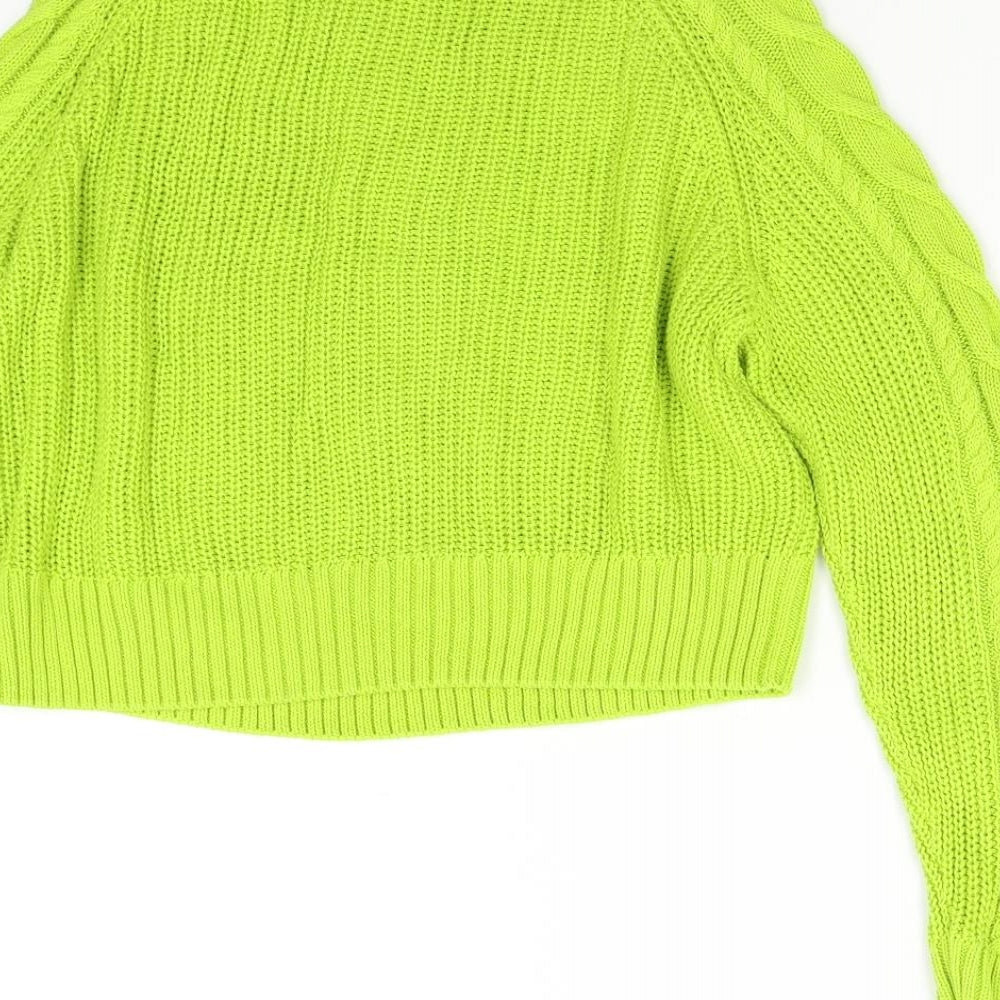 H&M Womens Green Argyle/Diamond Knit Pullover Jumper Size XS