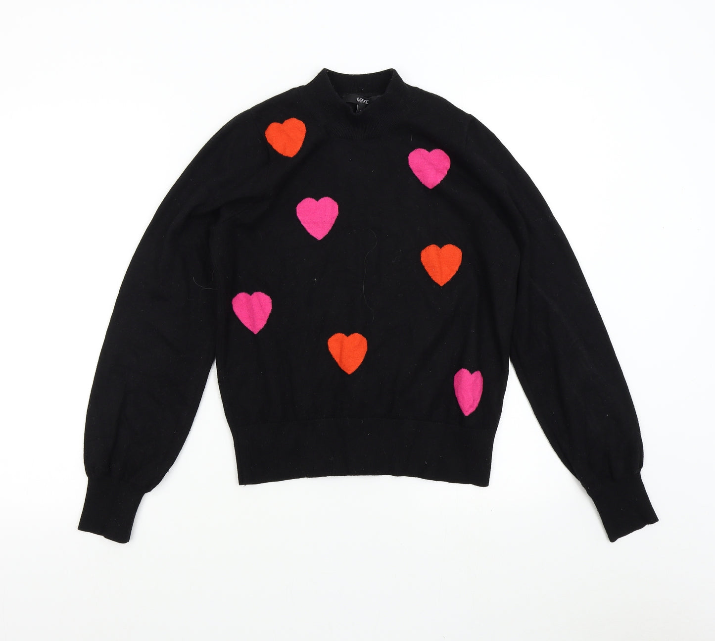 NEXT Womens Black  Knit Pullover Jumper Size 12  - Hearts