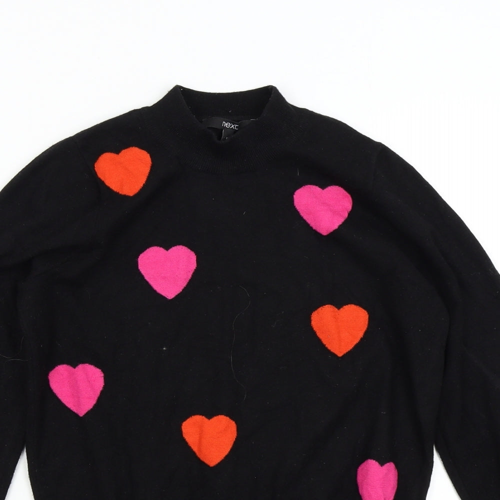 NEXT Womens Black  Knit Pullover Jumper Size 12  - Hearts