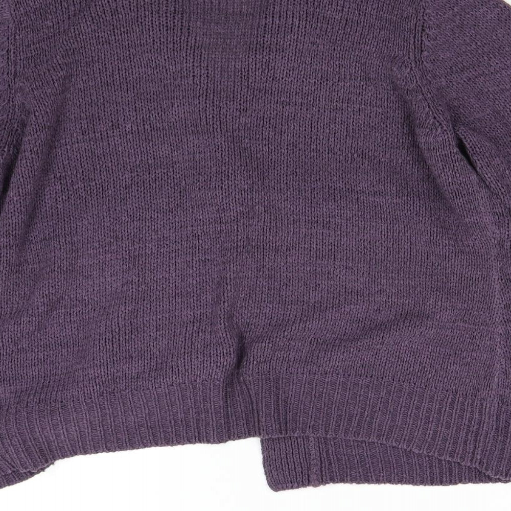 BHS Womens Purple Collared  Acrylic Cardigan Jumper Size 16