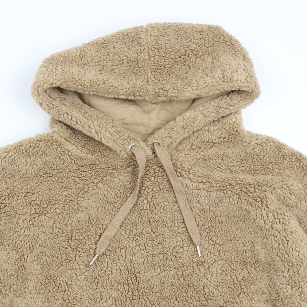 M&S Womens Brown  Fleece Pullover Hoodie Size L