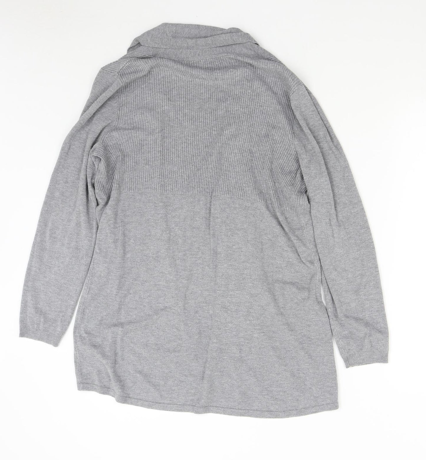 TU Womens Grey  Knit Cardigan Jumper Size 16