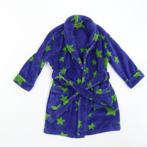 John Lewis Boys Blue Geometric Fleece  Gown Size 4 Years  - Stars