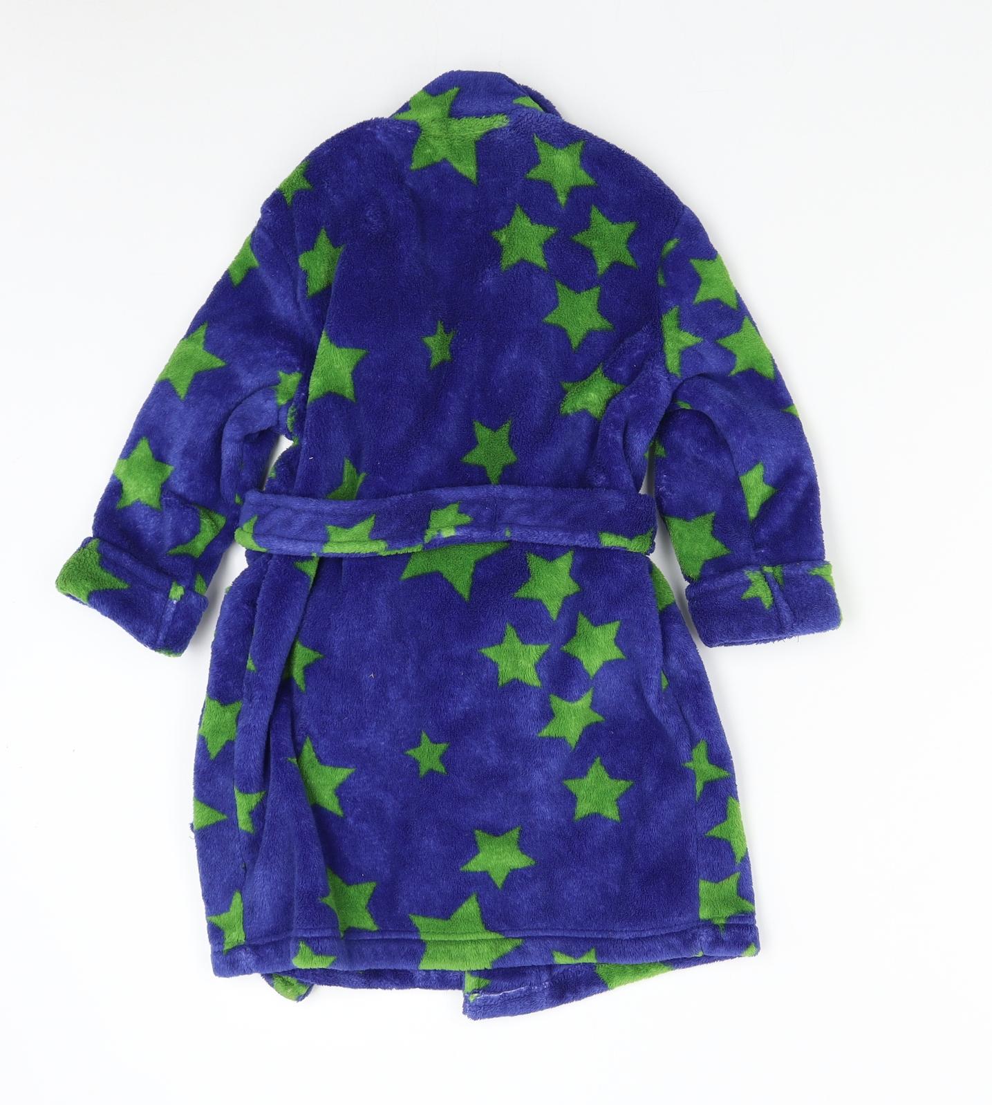 John Lewis Boys Blue Geometric Fleece  Gown Size 4 Years  - Stars