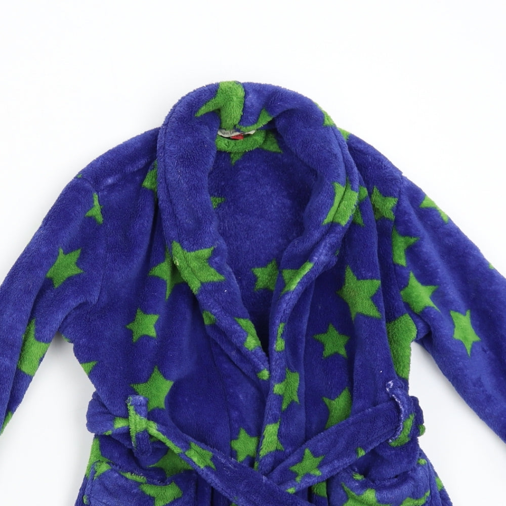 John Lewis Boys Blue Geometric Fleece  Gown Size 4 Years  - Stars