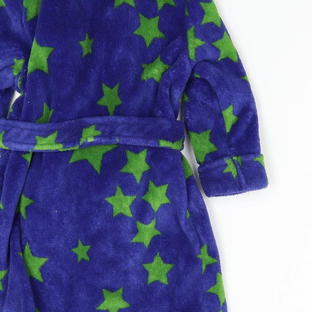 John Lewis Boys Blue Geometric Fleece  Gown Size 4 Years  - Stars