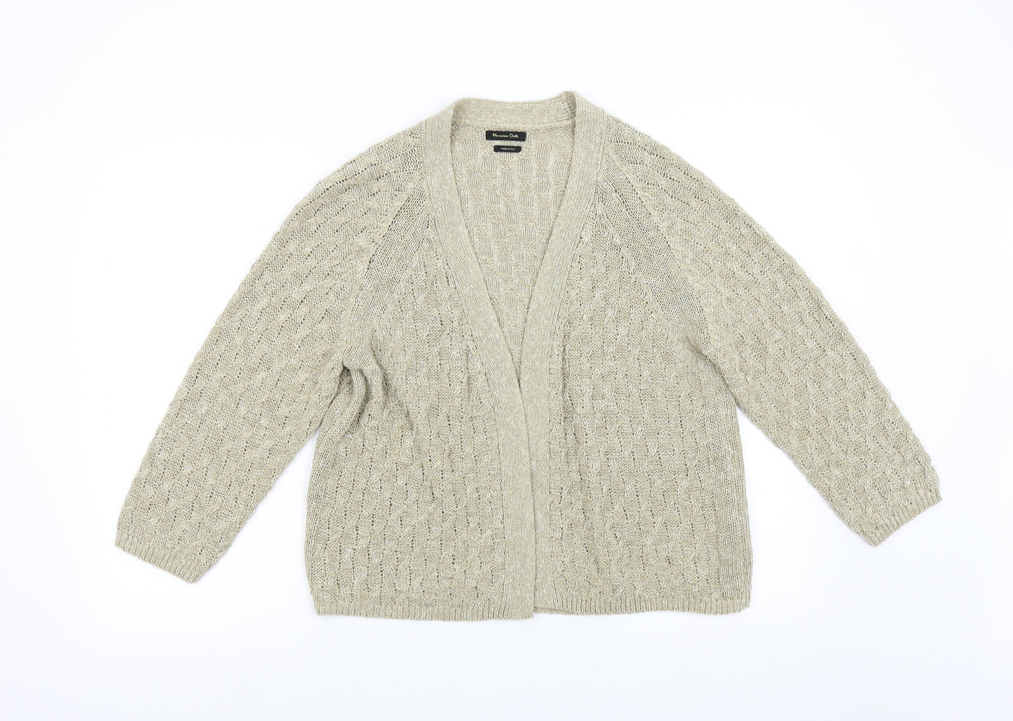 Massimo Dutti Womens Gold   Cardigan Jumper Size M