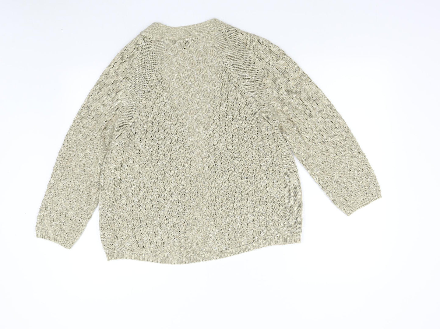 Massimo Dutti Womens Gold   Cardigan Jumper Size M