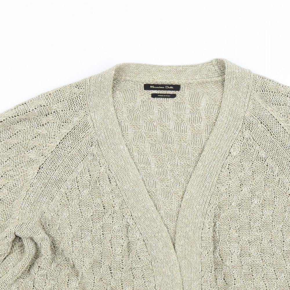 Massimo Dutti Womens Gold   Cardigan Jumper Size M