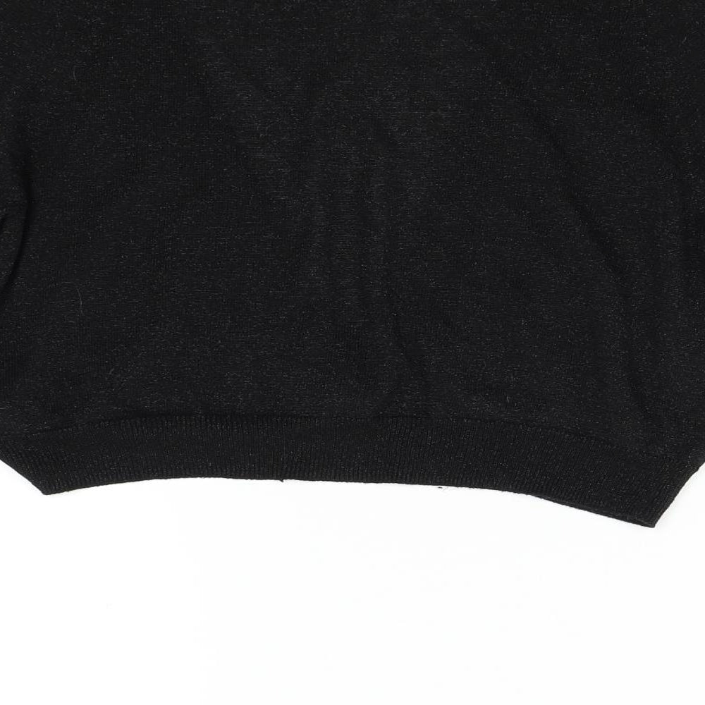 H&M Womens Black  Knit Cardigan Jumper Size L
