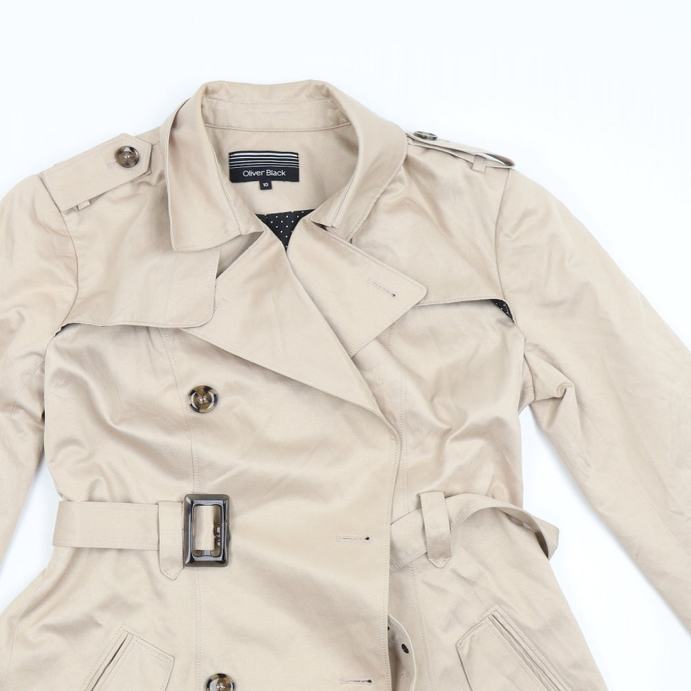 Oliver Black Womens Beige   Trench Coat Coat Size 10