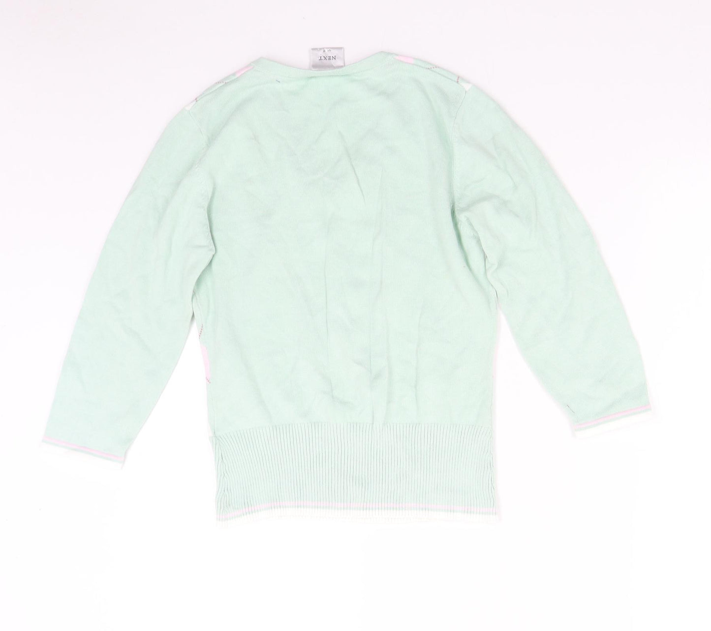 NEXT Womens Green Argyle/Diamond Knit Pullover Jumper Size 12