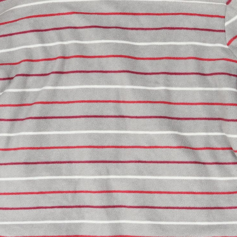 M&S Womens Grey Striped Fleece Jacket  Size M