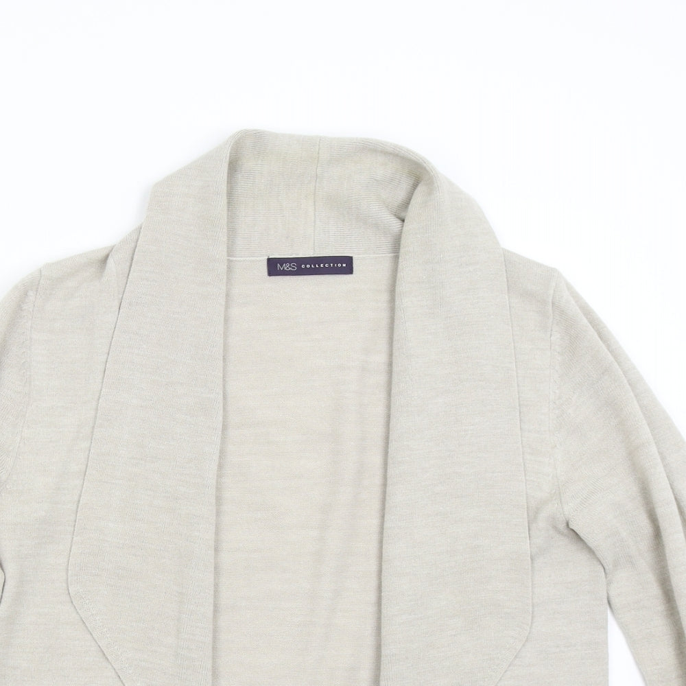 M&S Womens Beige  Knit Cardigan Jumper Size M