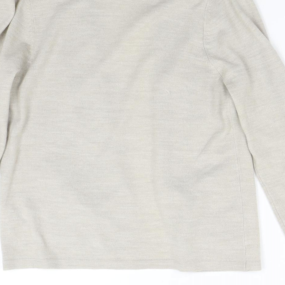M&S Womens Beige  Knit Cardigan Jumper Size M