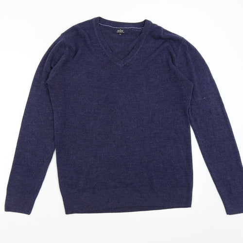 Easy Mens Blue  Knit Pullover Jumper Size M