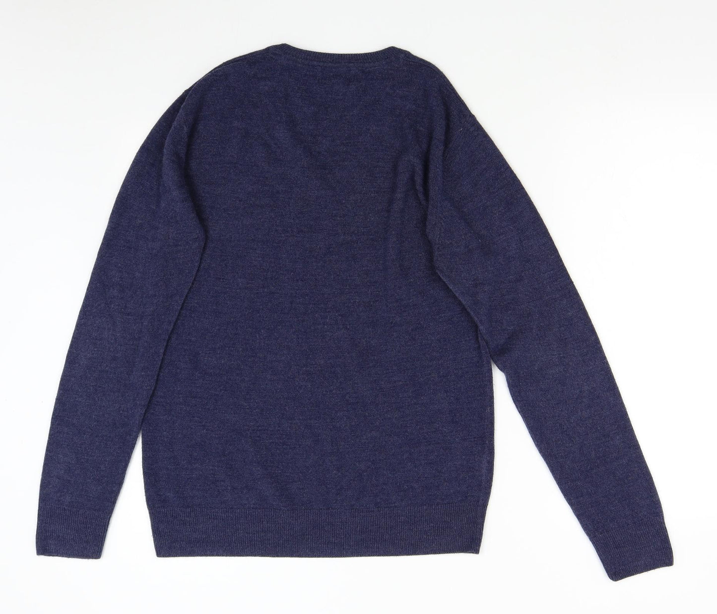 Easy Mens Blue  Knit Pullover Jumper Size M