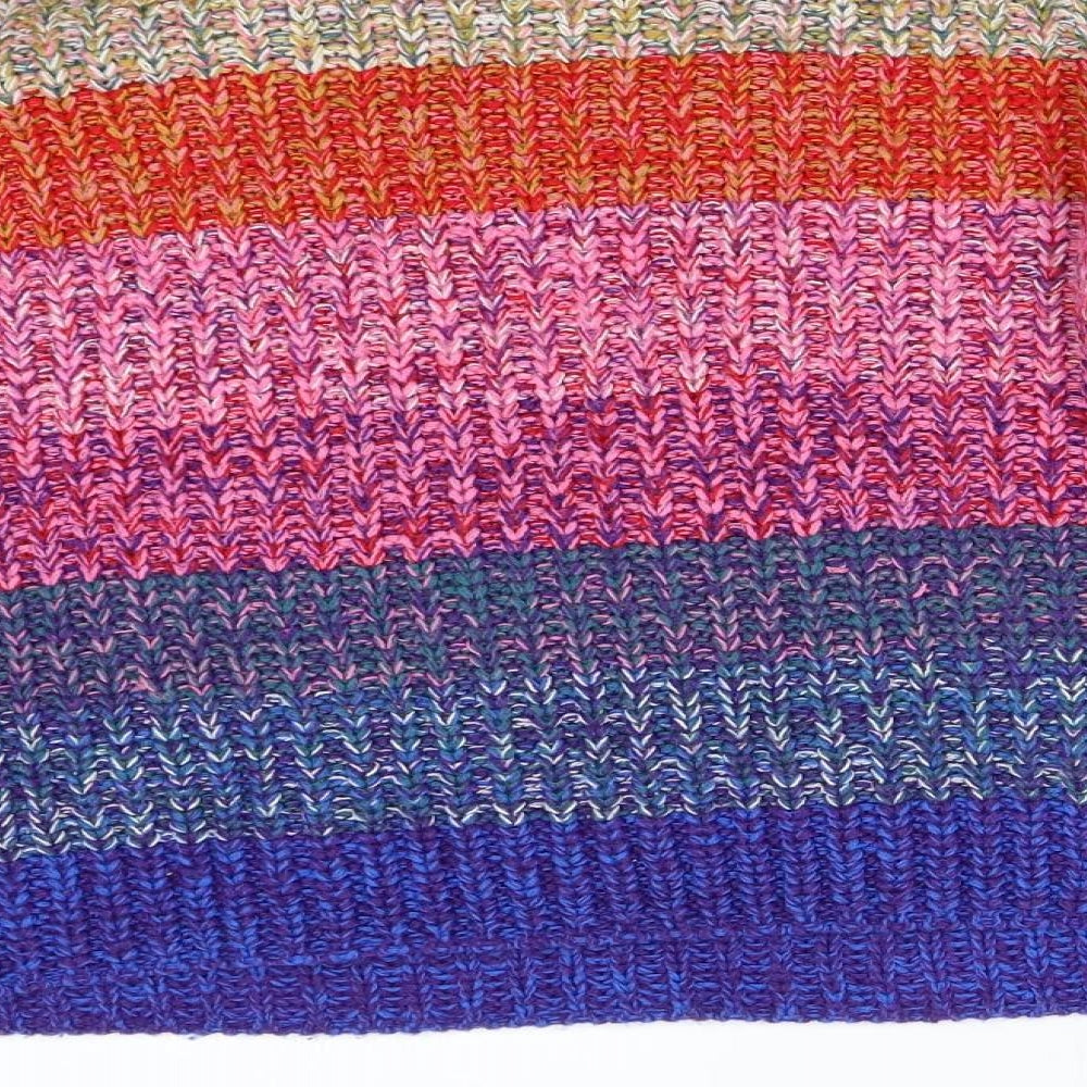 Brave Soul Womens Multicoloured Striped Knit Pullover Jumper Size M