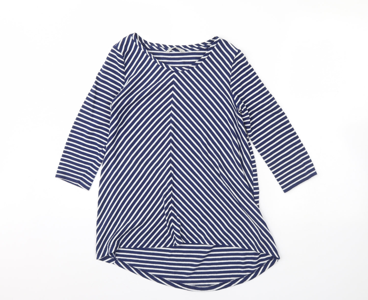 TU Womens Blue Striped  Basic Blouse Size 10