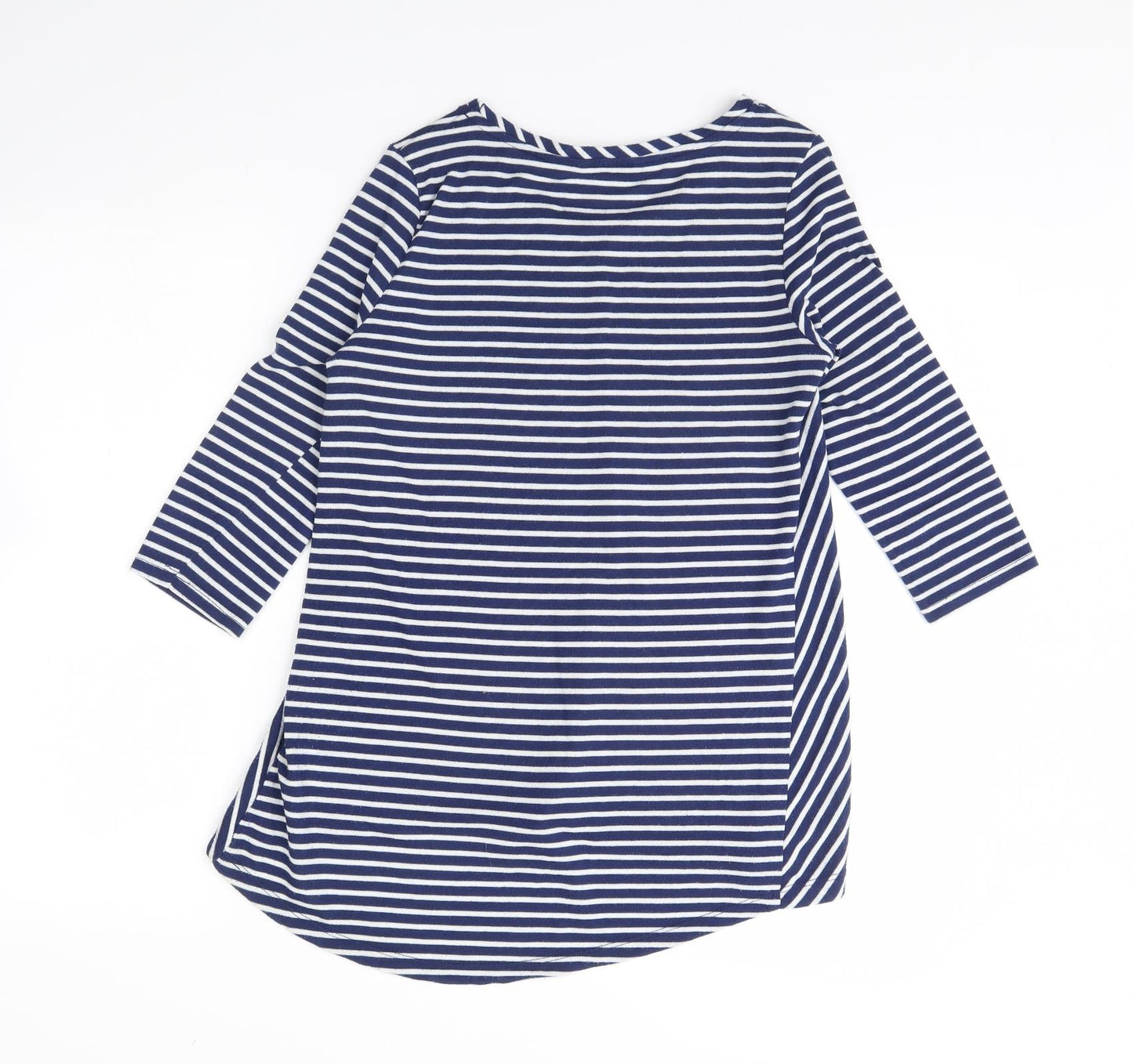 TU Womens Blue Striped  Basic Blouse Size 10
