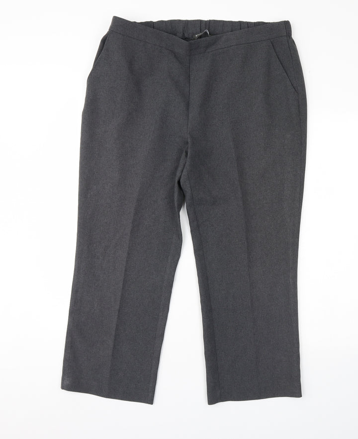 Bonmarché Womens Grey Dress Pants Trousers Size 16 L28 in