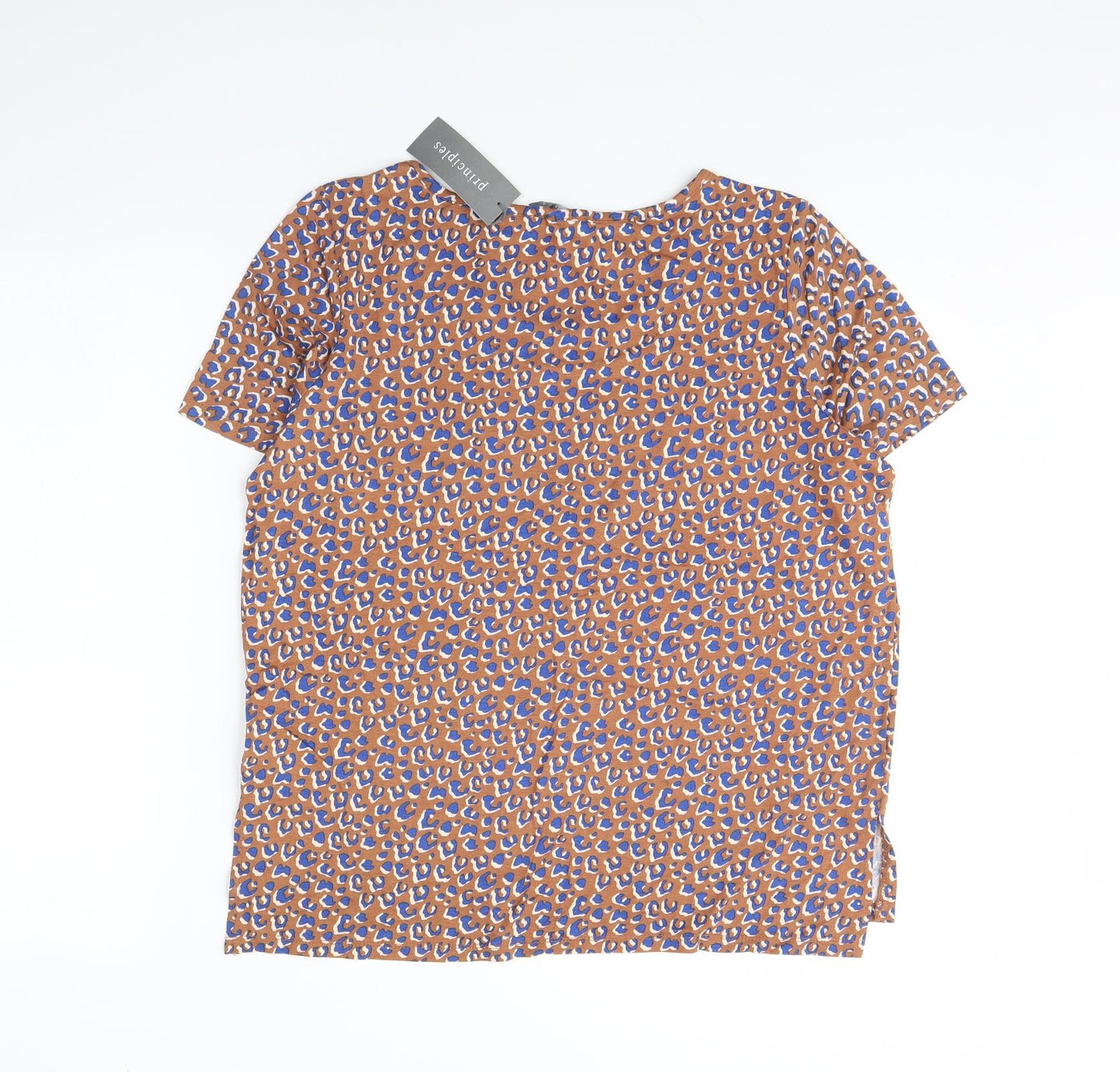 Principles Womens Brown Animal Print  Basic T-Shirt Size 16